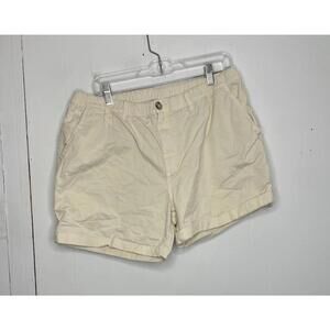 Chubbies Shorts Mens Extra Large Cream 5 Inch Khaki Elastic Waist Casual